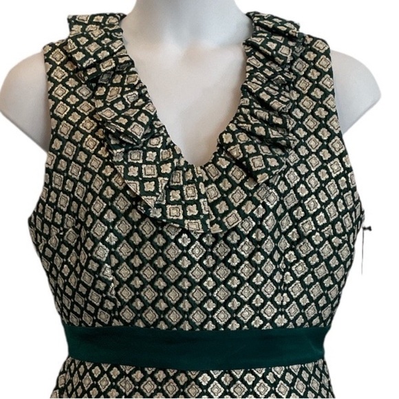 Modcloth X Anna Sui Collaboration Green & Gold Dress. New with tags. Size 14 - Picture 4 of 14